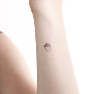 Liten ekollon tillfällig tatuering (set om 3)
