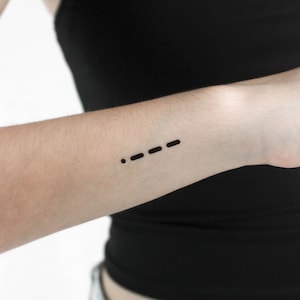 Codice Morse J Tatuaggio Temporaneo (Set di 3)