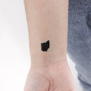 Ohio Landkarte temporäres Tattoo (3er Set)