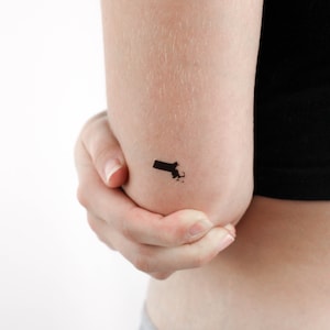 Massachussets Karte temporäres Tattoo (3er Set)