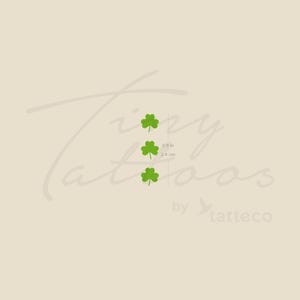 Three Tiny Three Leaf Clovers Temporary Tattoo (Set of 3)