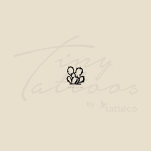 Tatuaggio temporaneo di cactus Opuntia (set di 3)