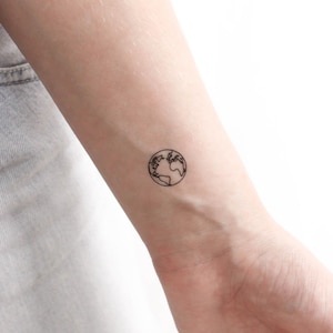 Atlantik Erde temporäres Tattoo (3er Set)