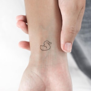 Minimalist Rubber Duck Temporary Tattoo (Set of 3)