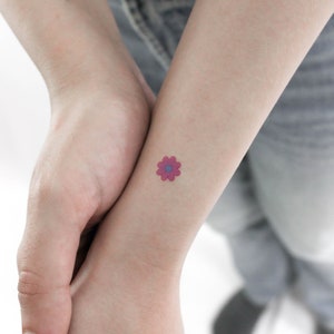 Pink Flower Temporary Tattoo (Set of 3)