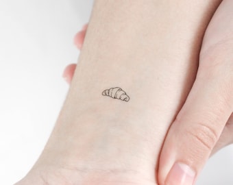 Tiny Croissant Temporary Tattoo (Set of 3)
