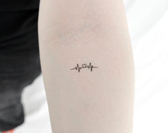 Tatuaggio Temporaneo Amore Battito Cardiaco (Set Di 3) - Italia - Foto 8