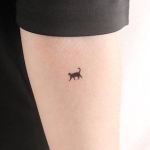 Tiny Walking Cat Temporary Tattoo (Set of 3)