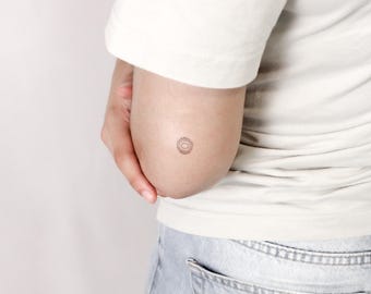 Oval leuchtende Sonne temporäres Tattoo (3er Set)