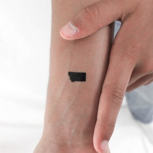 Tatouage temporaire de la carte du Montana (lot de 3)