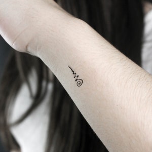 Unalome Khmer Sacred Symbol Temporary Tattoo (Set of 3)