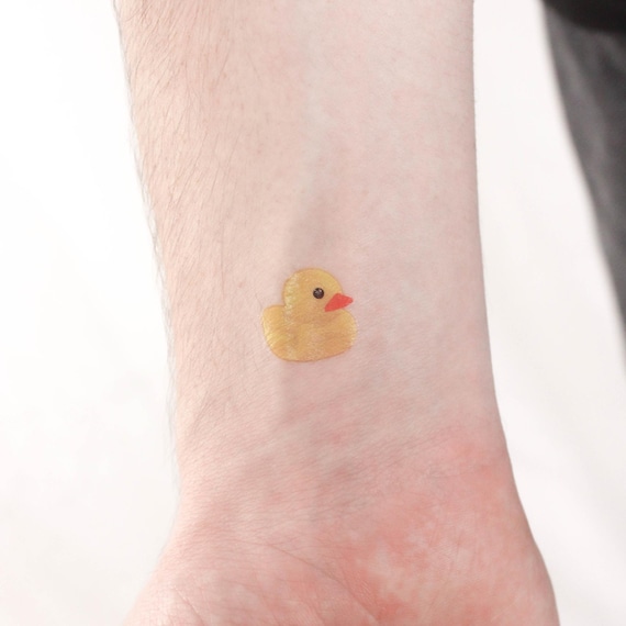 Azeeda Temporäres Tattoo „Süße Ente“ – Wasserfest, Hautverträglich & Einfach Zu Entfernen