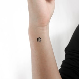 Virgo Zodiac Symbol Temporary Tattoo (Set of 3)