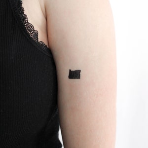 Oregon Landkarte temporäres Tattoo (3er Set)