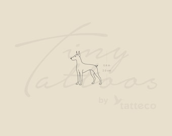 Dobermann temporäres Tattoo (3er Set)