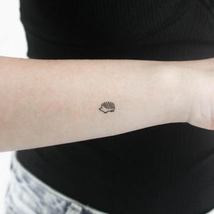 Tatuaggio Temporaneo Riccio Minimalista (Set di 3)