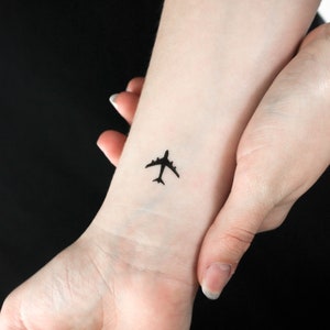 Flugzeug temporäres Tattoo (3er Set)