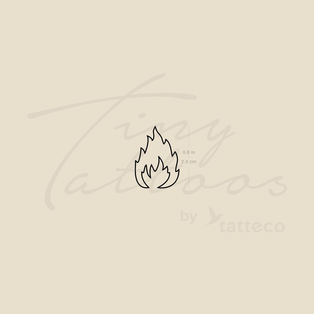 Small Fire Flame Temporary Tattoo set of 3 - Etsy