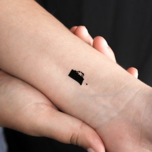 Rhode Island Karte Temporäres Tattoo (3er Set)