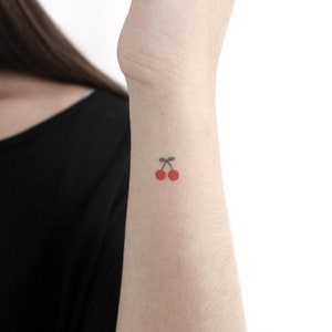 Tiny Cherry Temporary Tattoo (Set of 3)