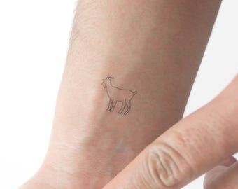Tatuaje temporal de cabra pequeña (juego de 3)