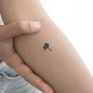 Alaska Landkarte temporäres Tattoo (3er Set)