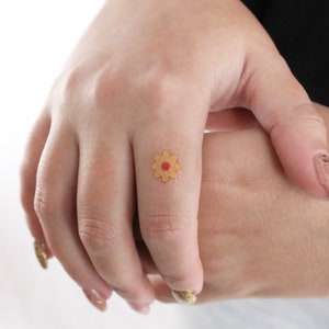 Yellow Flower Temporary Tattoo (Set of 3)