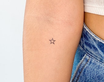 Tiny Star Outline Temporary Tattoo (Set of 3)