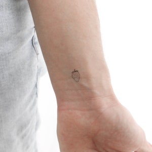 Little Strawberry Temporary Tattoo (Set of 3)