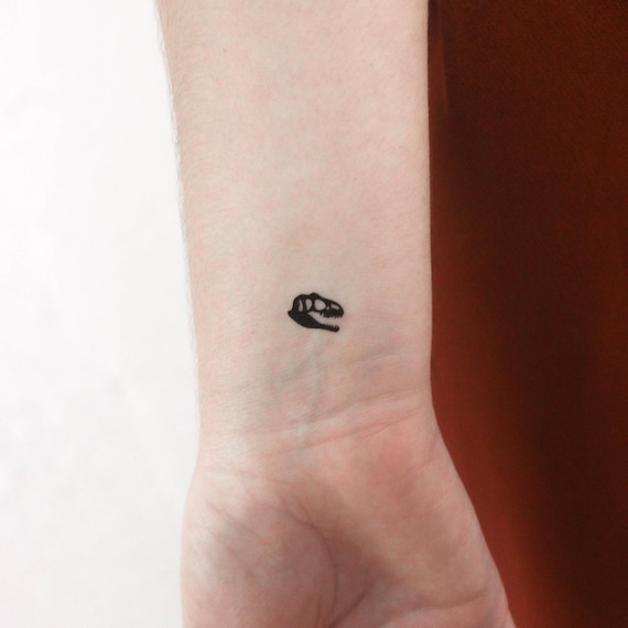 T-rex Skull Temporary Tattoo (set of 3) - Etsy