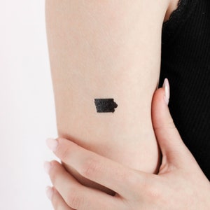 Iowa Karte temporäres Tattoo (3er Set)
