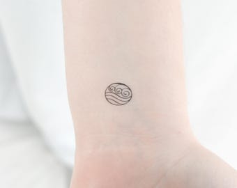 Avatar Wasser Symbol temporäres Tattoo (3er Set)