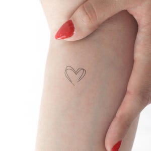 Kleines Doppelherz temporäres Tattoo (3er Set)