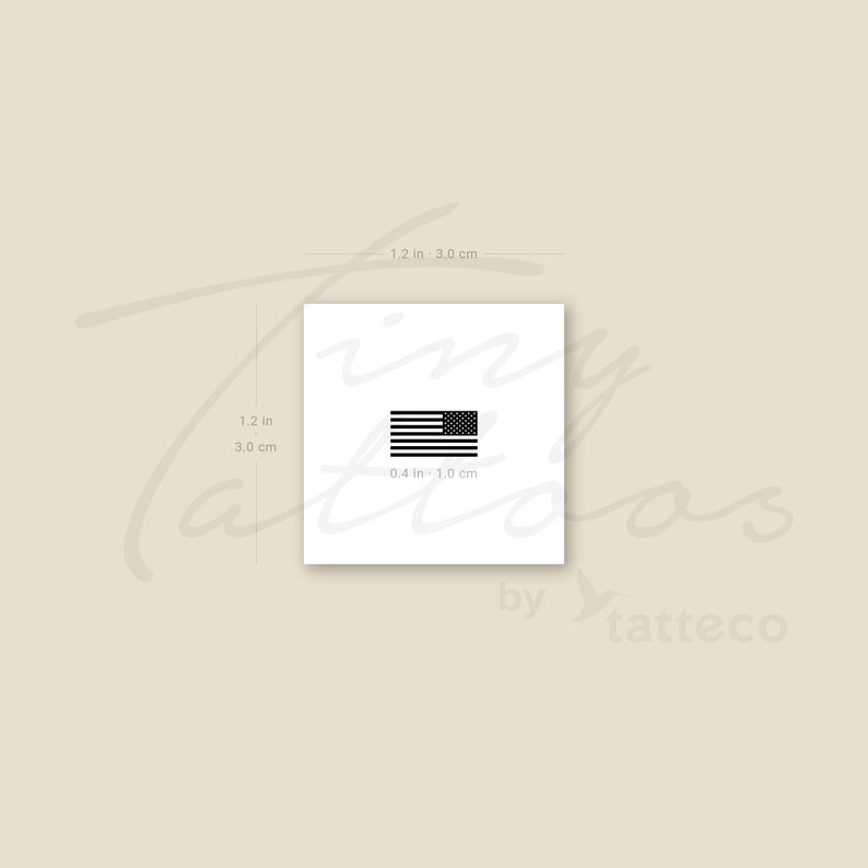 Small Black USA Flag Temporary Tattoo (set of 3) - Etsy