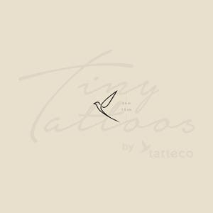 Tatuaggio temporaneo di un piccolo uccello con una sola linea (set di 3)
