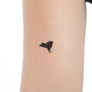 New York State Karte temporäres Tattoo (3er Set)
