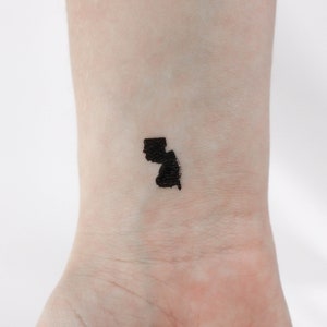 New Jersey Landkarte temporäres Tattoo (3er Set)