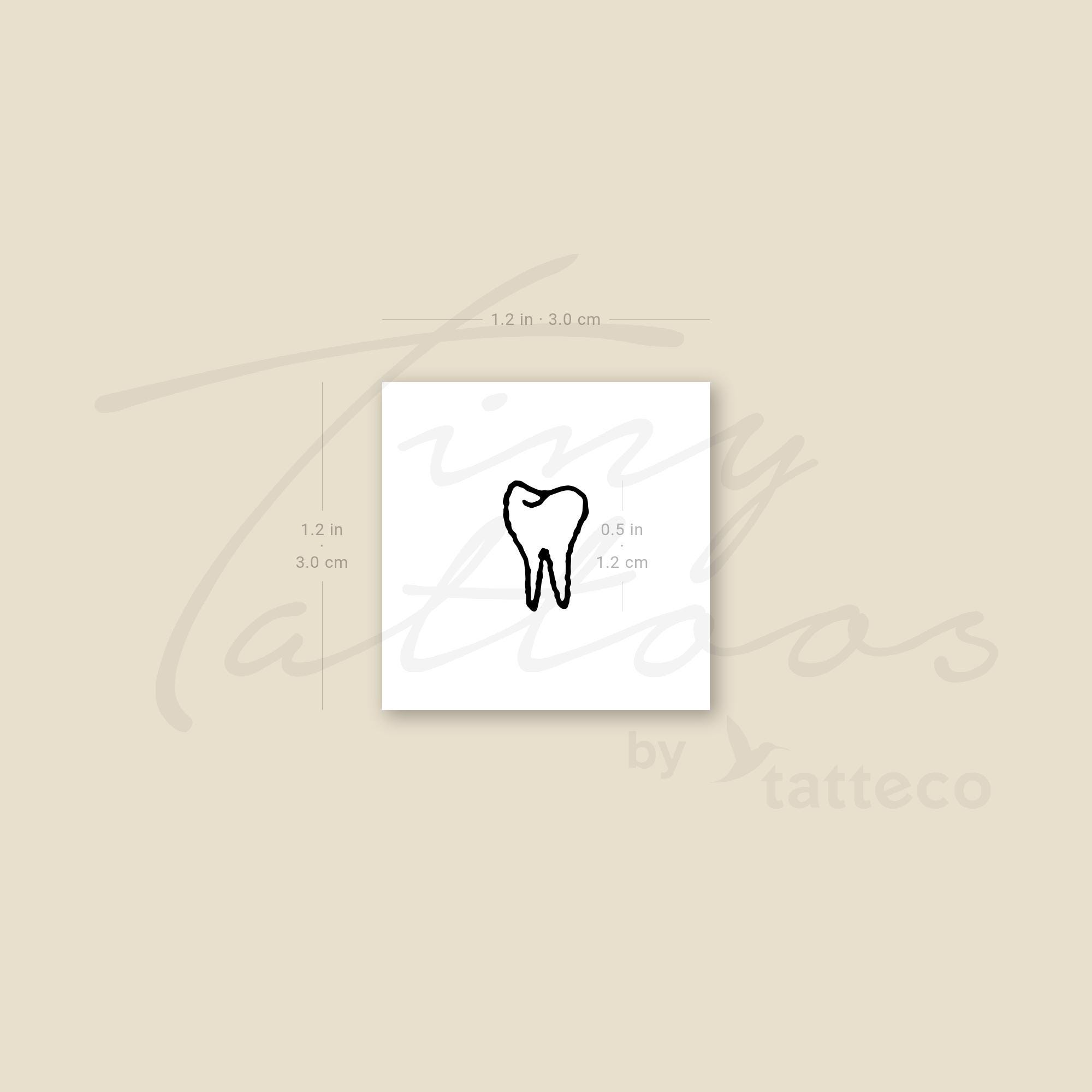 Tiny Tooth Temporary Tattoo (set of 3) - Etsy