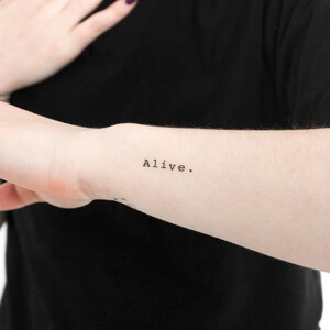 Schreibmaschine lebendig. Temporäres Tattoo (3er Set)