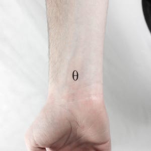 Tatuaje temporal Theta θ (juego de 3)