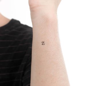 Z Typewriter Lowercase Temporary Tattoo (Set of 3)