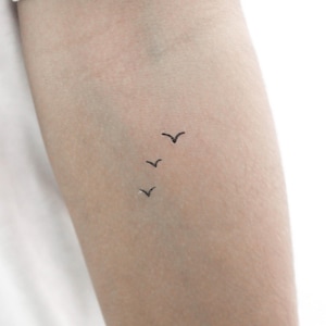 Tatuaggio temporaneo "Tre uccellini" (set di 3)