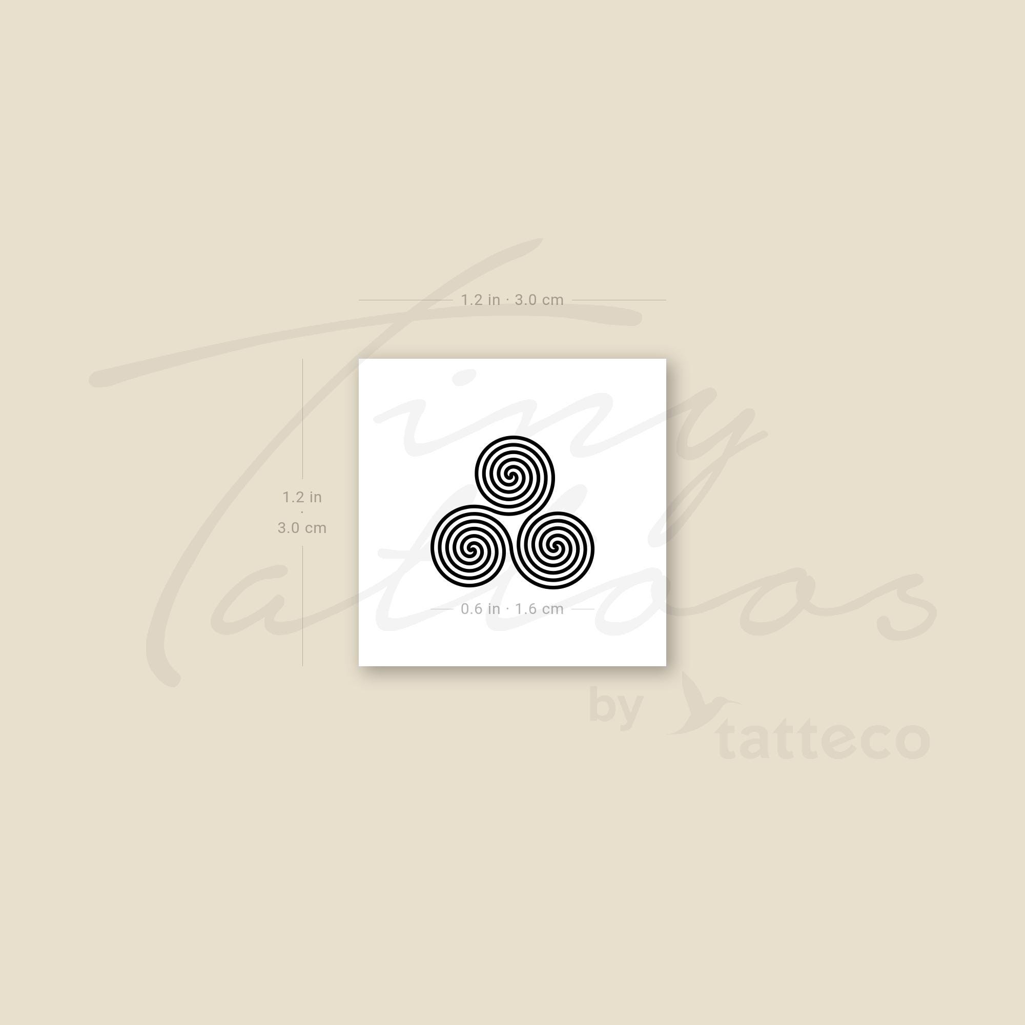 Triple Spiral Triskelion Temporary Tattoo (set of 3) - Etsy