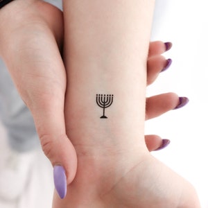 Menorah tatuaggio temporaneo (set di 3)