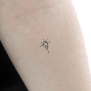 Tatuaggio temporaneo minimalista alba sul mare (set di 3)