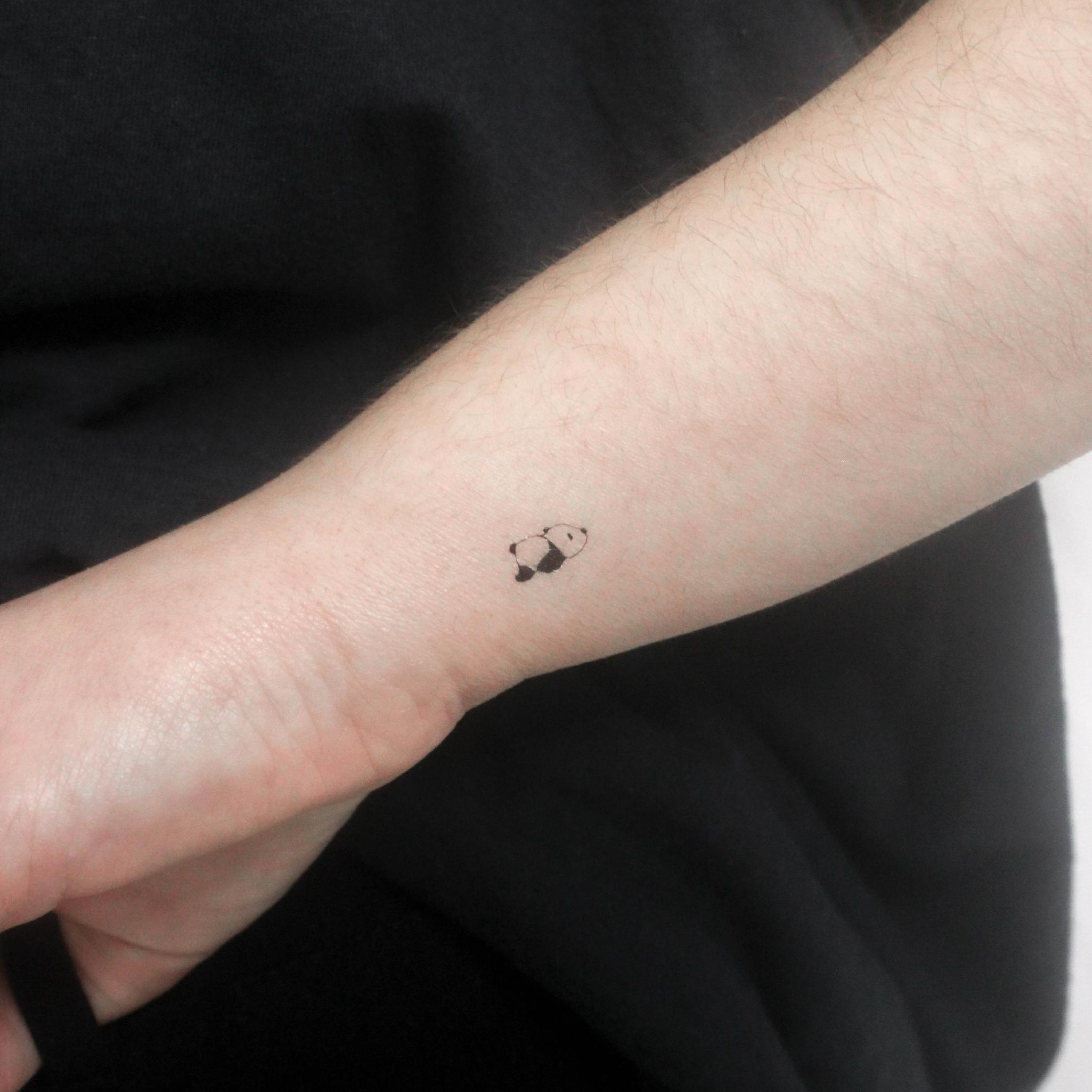 Tired Panda Temporary Tattoo (set of 3) - Etsy, image size:2050x2050