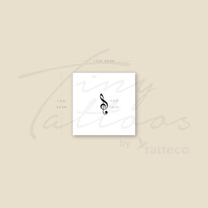 Tiny Treble Clef Temporary Tattoo (Set of 3) image 3