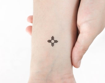 Tiny Zia Sun Temporary Tattoo (Set of 3)