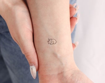 Small Triceratops Temporary Tattoo (Set of 3)