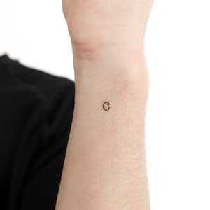 Tatouage temporaire en minuscules de machine à écrire C (Lot de 3)